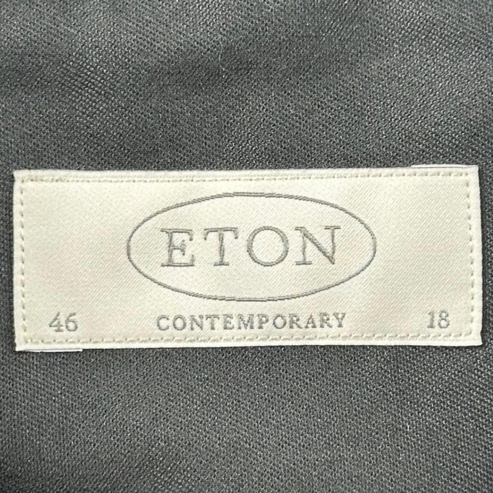 Eton Cambridge Dress Shirt Men 46 18 Black Contemporary Luxury Cotton Formal - Picture 3 of 9